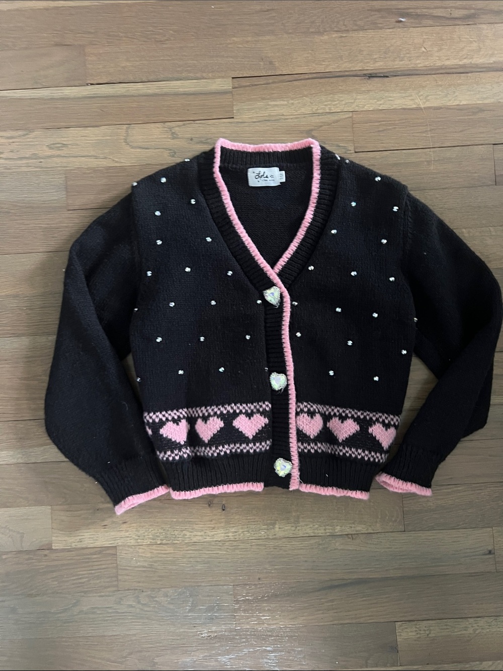 NWOT Lola + The Boys Heart Cardigan Sweater Size 10
